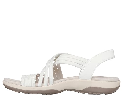 Skechers Skechers Women's REGGAE SLIM - SUNNYSIDE 2.0, Adjustable Criss-Cross Multi Strap Sandal, White, 9M
