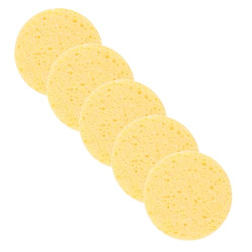 TOGEVAL 5 piezas Esponjas Redondas Desmaquillantes Suaves Esponjas Faciales de Celulosa para Limpieza Profunda Sensible Diario