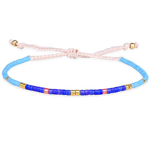 Image of KELITCH Boho Women Crystal Shell Beaded Friendship Bracelets Handmade Strand Bracelet Bangles Jewelry