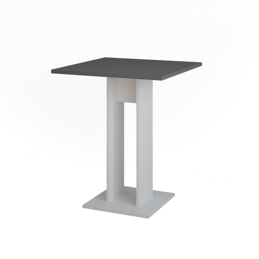 Vicco Mesa de Comedor Repose, Blanco/Antracita, 65 x 65 cm