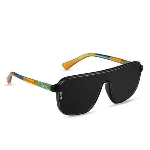 Image of Eyewearlabs OKNO | Polarized Over-Sized Unilens Rectangular Branded Stylish Sunglasses For Men & Women | 100% UV Protection Shades | Cricket Sports Cycling Driving | RYFT