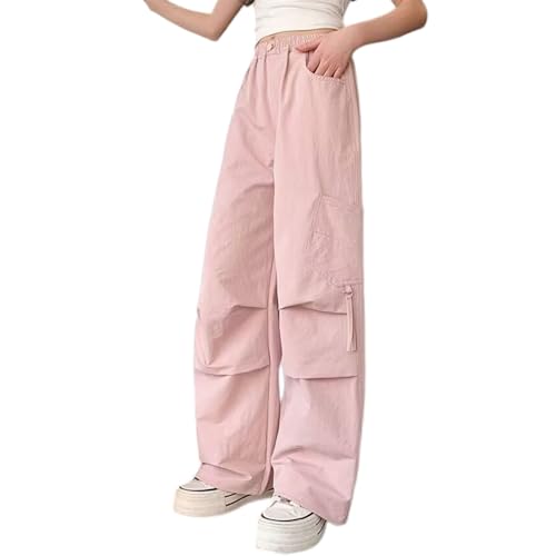 Pantalon cargo filles streetwear baggy léger et confortable à poches