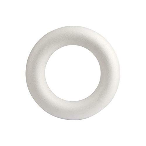 Christmas Craft Wreath Decoration Polystyrene 25cm Full Round Ring-Pack 2, White