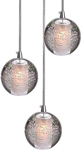Suspension Plafond G4-LED en Cristal Chrome avec Disque à 7 Lumières pour Grenier