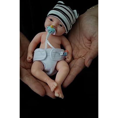 Miaio Reborn Baby Doll 7 Inch Silicone Doll Girl Mini Realistic Newborn Baby Dolls Silicone Full Body Stress Relief Hand Made (1 Doll+2 Sets Clothes) Cover