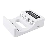 KOMBIUDA ベイバッテリー充電器 ディスプレイ付き 充電式水素ニカド電池対応 独立スロット設計で同時充電 可変対応 過充電過熱短絡保護機能内蔵