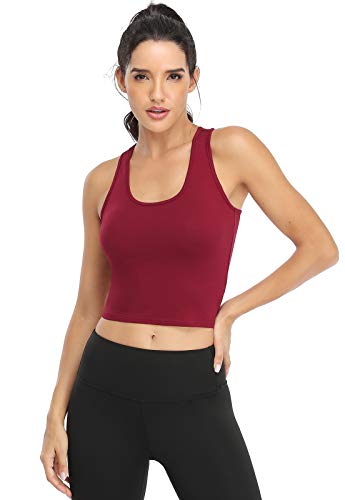 Image of Joviren Crop Tank Tops for Women Workout Cropped Athletic Shirts