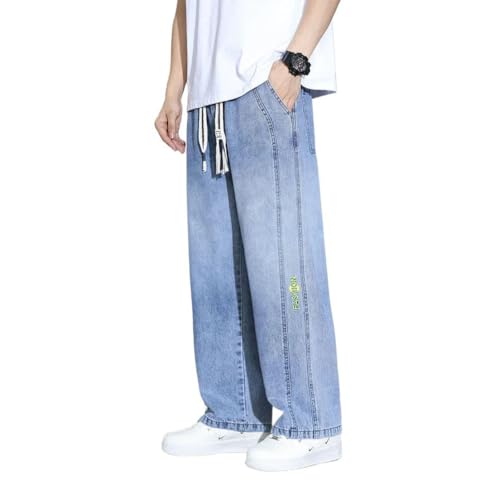 Autumn Wide Leg Jean Pants Men Trousers Loose Casual Straight Pants