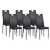 Albatros Salerno, Lot de 6 Chaises de Salle à Manger, Noir, SGS Tested