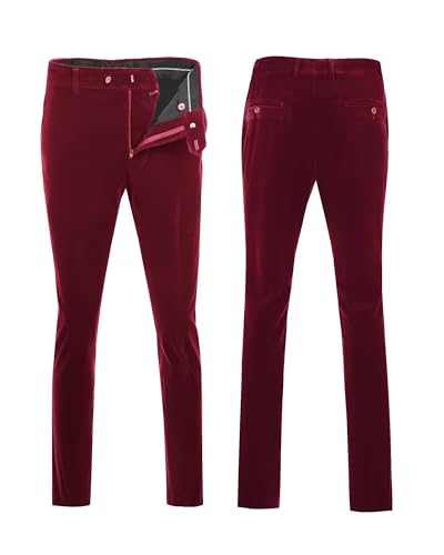 Men's 2 Piece Velvet Suit Slim Fit Prom Wedding Suits for Men Party Formal Suit Jacket Pants Set3