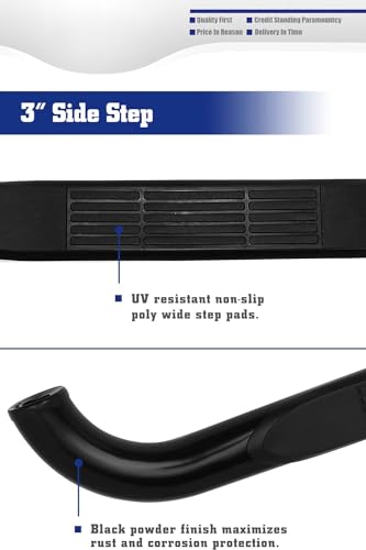 Estribos laterales para Chevy Silverado 1999-2019 3" negros miniatura 5