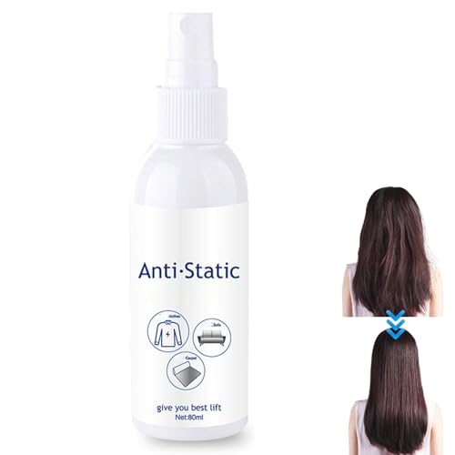 Antistatik Spray Kleidung, Anti Static Spray, für Kleidung, Textilien, Möbel und Auto, Reduziert Statische Aufladung, 80 ml