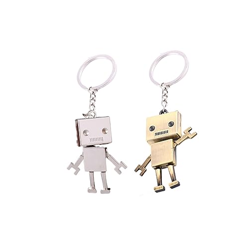 OATIPHO 2 Piezas robot llaveros key holder llavero decoraciones equipo aro clave colgante de llavero anillos de llavero Poseedor llaves accesorios llavero titular de la clave