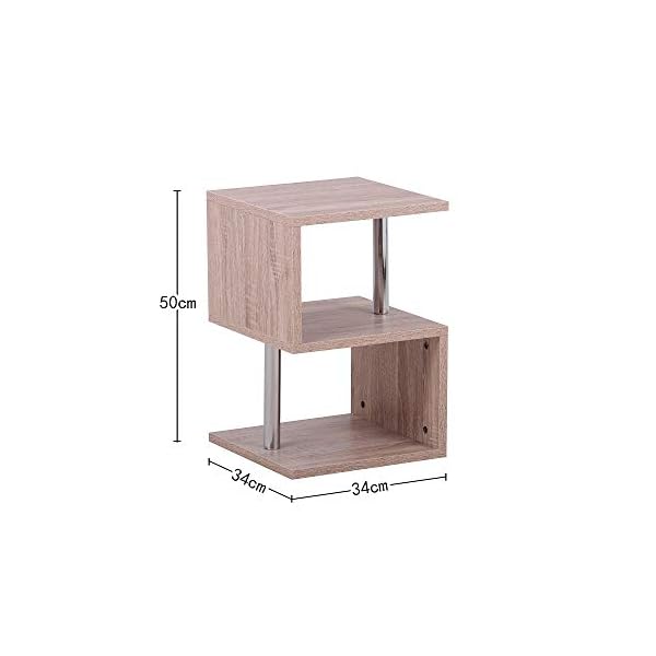 GOLDFAN Coffee Table Bedside Table Sofa Side End Table Small Bookcase Bookshelf for Living Room Bedroom and Office - Image 3