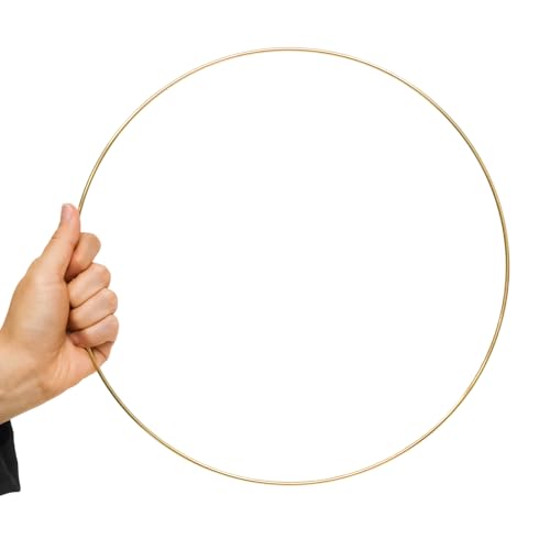 Image of Pocoxll 10 Pcs Metal Floral Hoops, Wreath Macrame Hoop Rings, Metal O Rings | Light Gold,12Inch, Dream Catcher Rings, Wire Wreath Frame Floral Hoop Rings, for Wedding Wreath Decor DIY Wall Hanging Crafts