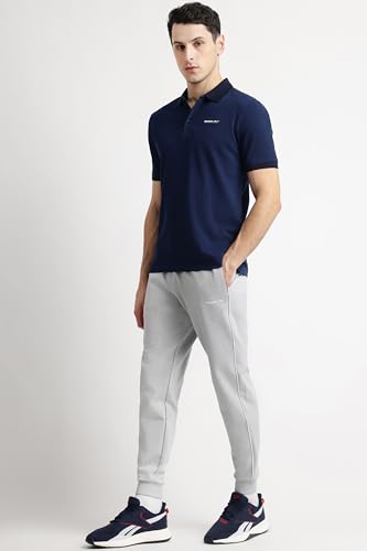 Image of Reebok Men's Jacquard Collar Polo T-Shirt, Smart Casual Regular Fit Polo Tee with Premium Detailing for Work and Weekend Wear
