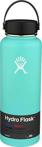 Hydro Flask 40 oz Double Wall Vacuum Insulated Stainless Steel Leak Proof Sports Water Bottle, Wide Mouth with BPA Free Flex Cap, Mint
