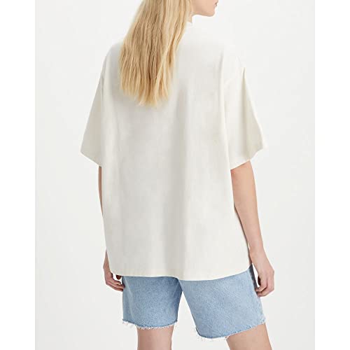 Levi's Women's Short Stack Tee, (New) Floral Varsity Tofu Graphic, Large #TOP1