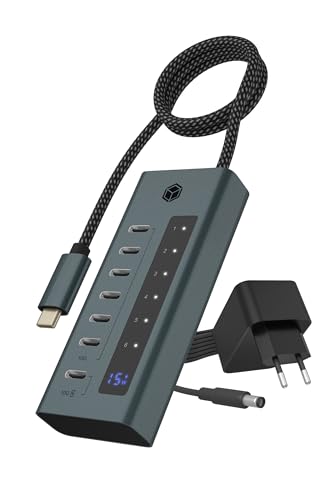 ICY BOX 7-Port USB Type-C Hub 3.2 Gen 2 blaugrau IB-HUB1457-C31