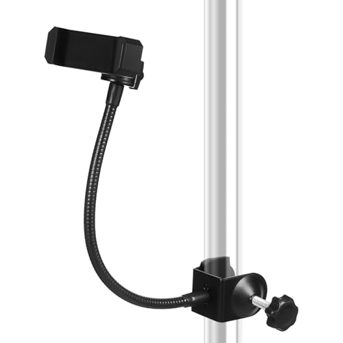 LOLIPPYY Supporto per Telefono per Asta Microfono in Metallo Flessibile con Morsetto Regolabile per Chitarra e Live Streaming Clip Sicura e Compatta per Registrazioni