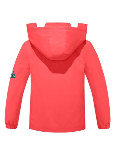 Image of SaphiRose Kids Waterproof Rain Jacket Mesh Lined with Removable Hood | Lightweight rain coat, windproof, breathable, school, camping, travel, outdoor play, boys and girls