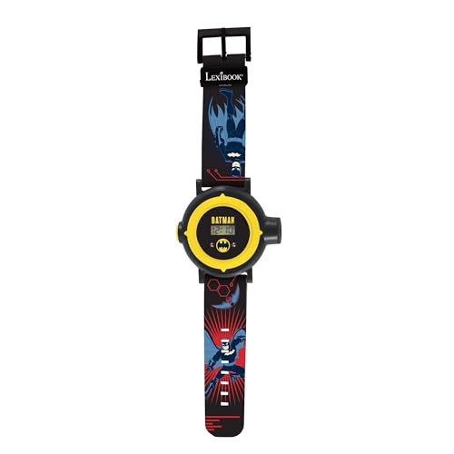 Lexibook - Batman Einstellbare Digitale Projektionsuhr - 20 Bilder Batman - für Kinder/Jungen - Schwarz und Blau - DMW050BAT