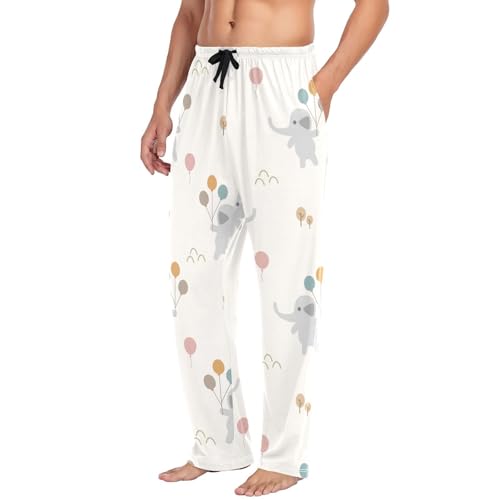 Elephant Balloon Mens Pajama Pants Mens Pj Pants Comfy Cotton Pj Long Pant for Men with Pockets Size S-XXL4