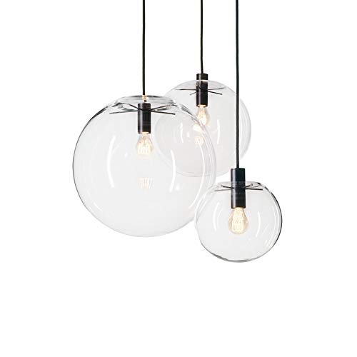 Chandelier E14 design minimaliste avec globe suspendu industriel moderne