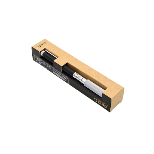 Image of OHTO MS01 0.5mm Mechanical Pencil - Precision Metal Drafting Pencil with Adjustable Lead Control, Knurled Grip & Durable Aluminum Black Body | Made in Japan