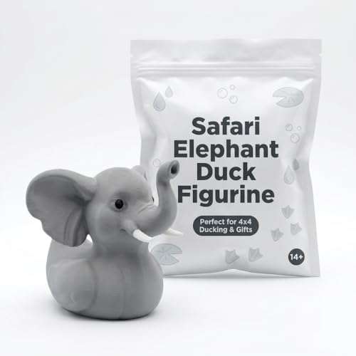 Safari Elephant Duck Collectible Figurine - Unique Hybrid Design Desk Decor, Eye-Catching Shelf Display, for Adults - 3D Printed in Canada image 5
