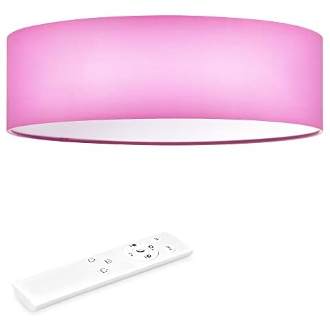 Navaris Lámpara LED de techo moderna en rosa con mando a distancia y temporizador Cover