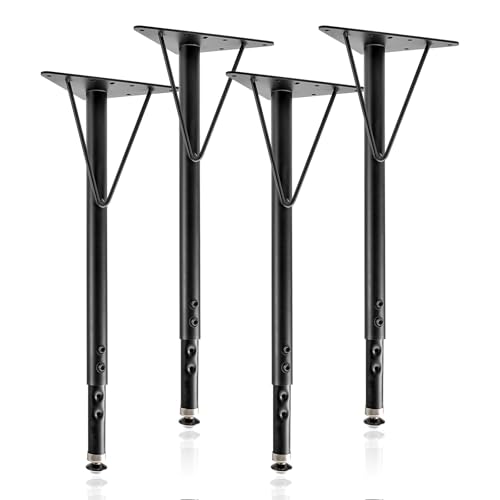 Pilida Adjustable Table Legs 19-30 Inch Heavy Duty Steel Furniture Legs for DIY Desk/Table/Workbench Max Load 450lbs - Set of 4