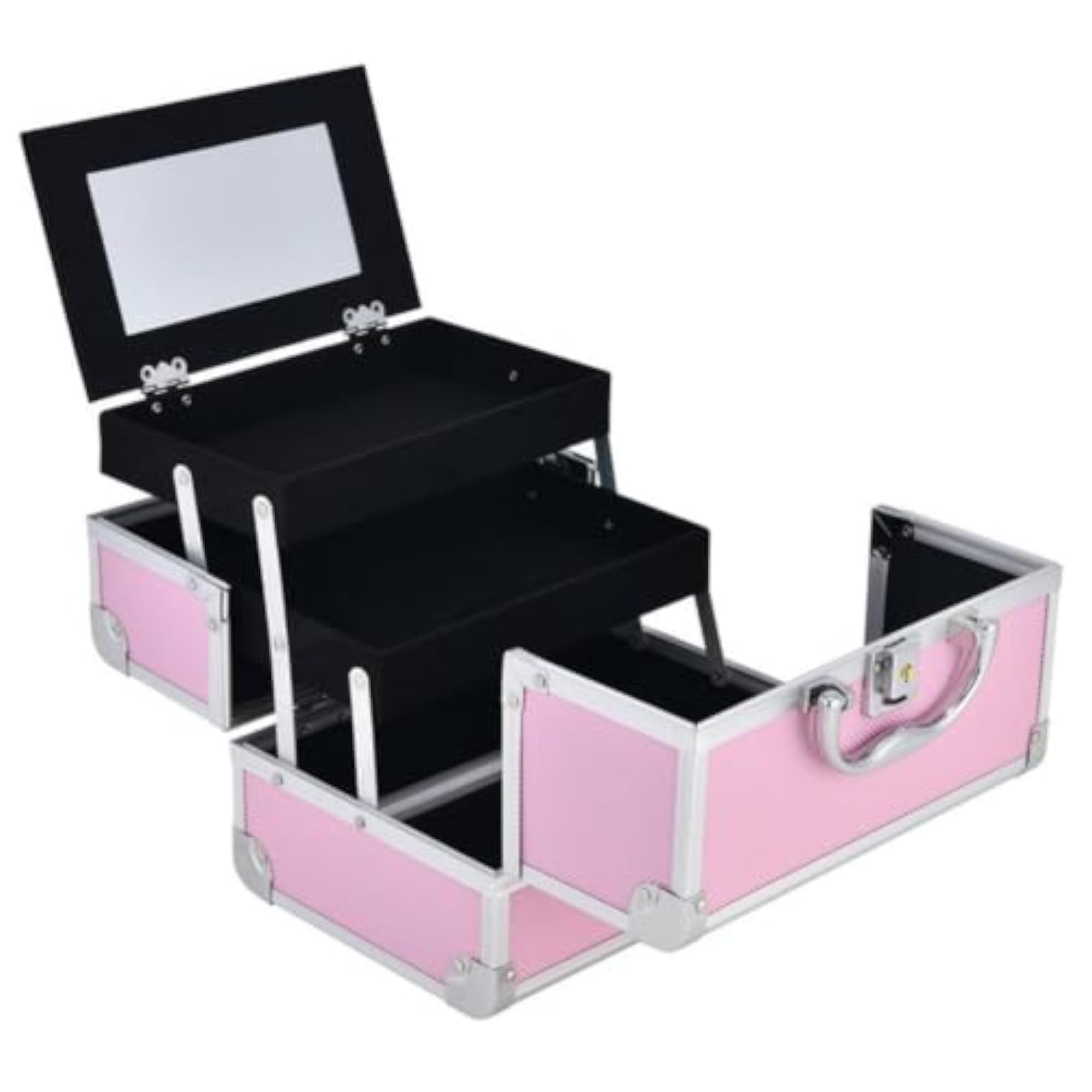Portable Makeup Case with Mirror, Easy Carry