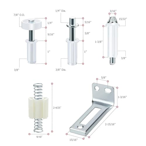 Set de reparación para herrajes de puerta BiF de 6 piezas para puertas de 1 1/8 a 1 3/8 pulgadas de grosor con diseño funcional para fácil movimiento miniatura 3