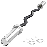SPORTNOW Barra de Pesas de Acero 120 cm 8 kg Barra Curl EZ Negro y Plata