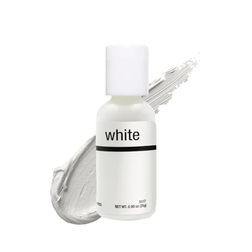 Chefmaster Bright White Liqua-Gel® Food Coloring | Vibrant Color | Professional-Grade Dye for Icing, Frosting, Fondant | Baking & Decorating | Fade-Resistant | Easy-to-Use | Made in USA | 0.90 oz
