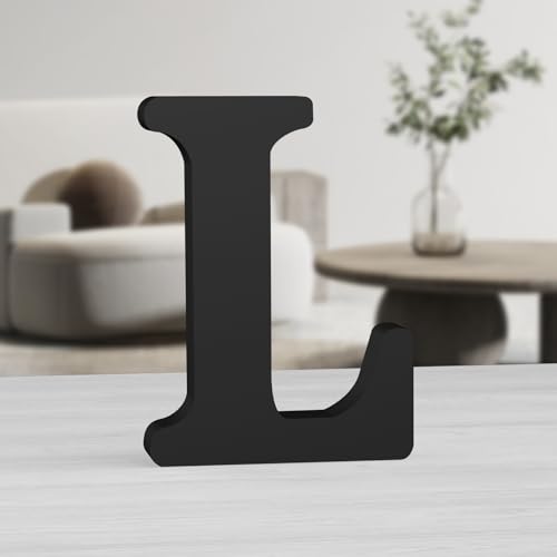 MeteoraPrime Lettres en Bois Noir 20 cm Lettres en Bois Non Finies pour Décoration Murale Lettres...
