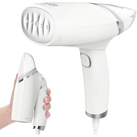 Keromee Handheld Garment Steamer for Clothes - Power Steam: Small Size, Big Power - Great for Home, Office, or Travel with Dual Voltage for Worldwide Use (White) Cover