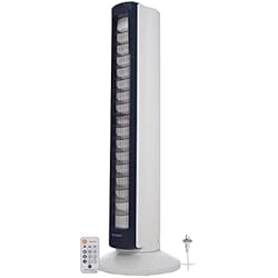 Ventilador Vertical Woozoo, Ventilador torre silencioso, potente y portátil, Alcance 10 m, Oscilación, inclinación vertical, Mando a distancia, Temporizador, Sala de estar - Woozoo TWF-C82T - Blanco