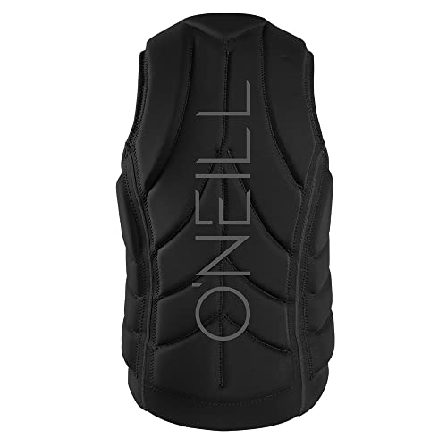O’Neill Men’s Slasher Comp Vest, Lightweight and Ergonomic Neoprene Vest for Wakeboarding and Watersports, Non-Coast Guard Approved Impact Protection, Black/Black, Small - Thumbnail 2