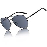 DUCO Premium Herren Polarisierte Sonnenbrille Pilotenbrille für Männer und Damen 100% UV-Schutz 3027 (Schwarz)