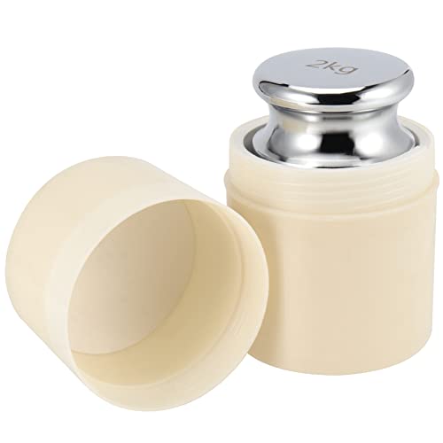 SINJEUN 2 Kg Calibration Weight, 2000 Kilogram Precision Steel Calibration Weight with Storage Case, Chrome Finish Calibration Weight for Digital Scale