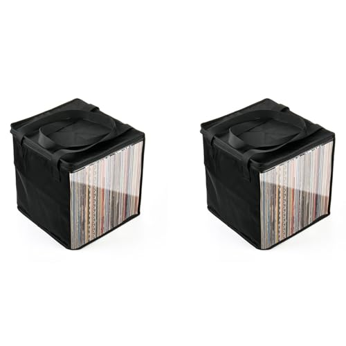 Sac de rangement pour disque vinyle nomade, sacoche de transport protectrice 12 pouces x2