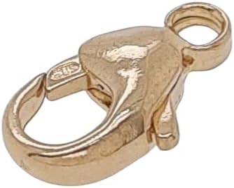 9.1MM 14K Solid Yellow Gold Teardrop Lobster Clasp with Ring by CRAFT WIRE