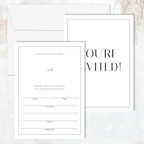 Faire-part de mariage minimaliste haut de gamme avec monogramme élégant et enveloppes