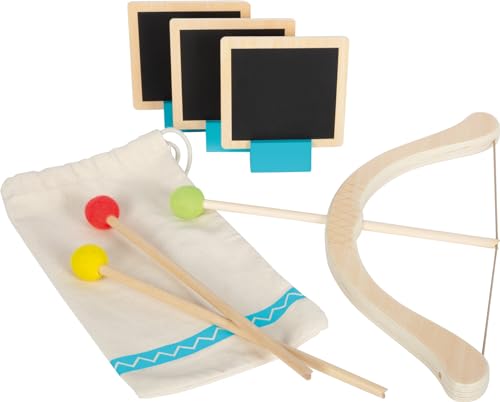 Arc et flèches en bois Active Small Foot avec 3 cibles et sac de rangement pour enfant dès 5 ans