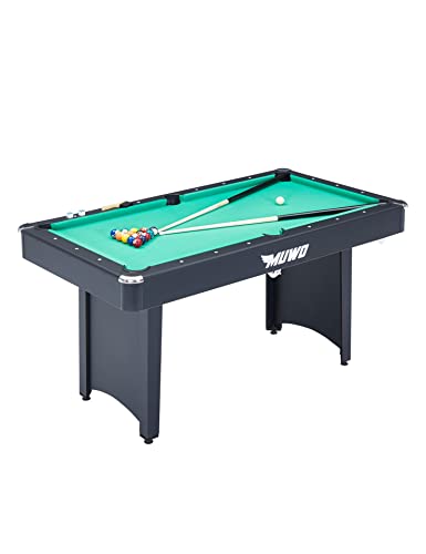 MUWO Winner Billardtisch inkl. einem Satz Kugeln, mit Aufbaudreieck, 2 Queues, mit Kreide und Einer Bürste. Tisch im kompakten Design. Maße: 153 cm x 84 cm x 79 cm, Gewicht 31 kg, in 2 Farben