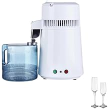 Water Distiller 4000ml Household Pure Water Distiller Water Purifier Container Stainless Steel Water Filter Device Distilled Water 750W Water Distiller Home Countertop Connection Bottle to Make