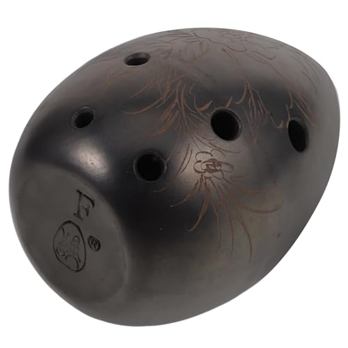 MUELODSIC - MUELODSIC Ocarina Xun en Céramique Noire 8 Trous pour Débutants et Étudiants Instrument à Vent Léger Portable pour Apprentissage et Jeu Musical Traditionnel F Majeur