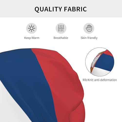 Serbian Flag Children Hip Hop Knitted Hat Kids Elastic Leisure Knit Cap Warm Sleep Beanies Black3